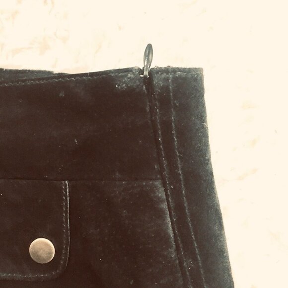 THALIA SODI Black Leather Suede Patchwork Sm Pockets Mini Skirt Junior 11/12 - Picture 4 of 6